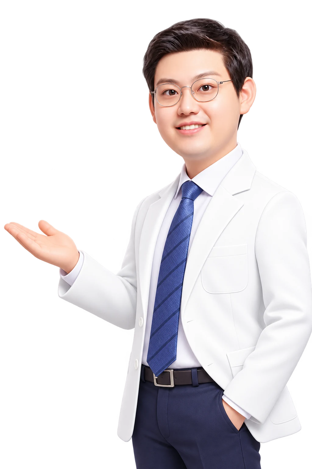 원장님 사진을 참고해 제작한 3D 스타일 캐릭터